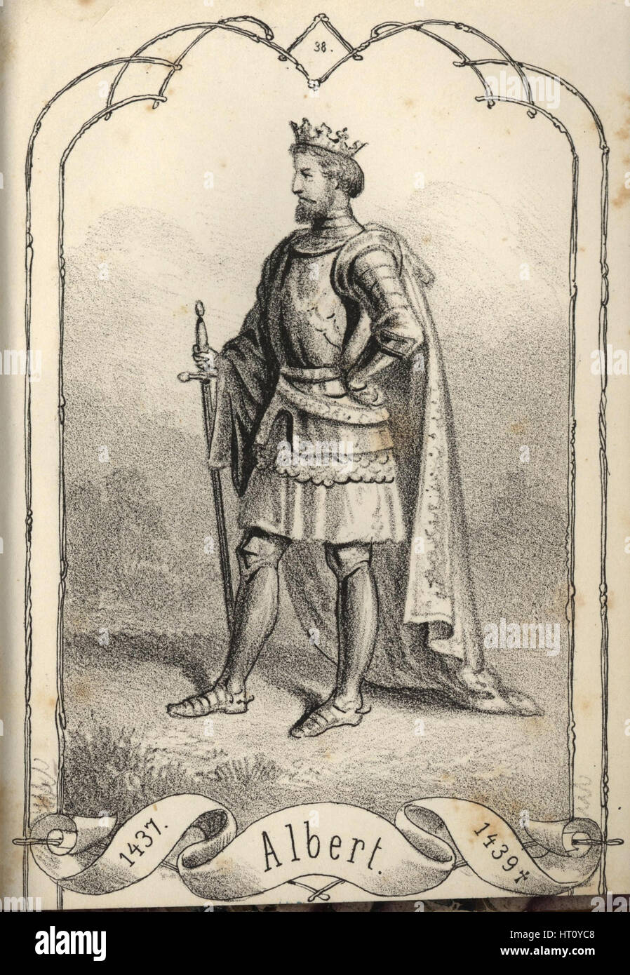 Albert der großmütige (1397-1439), König von Ungarn und Kroatien. Künstler: Vizkelety, Béla (1825-1864) Stockfoto