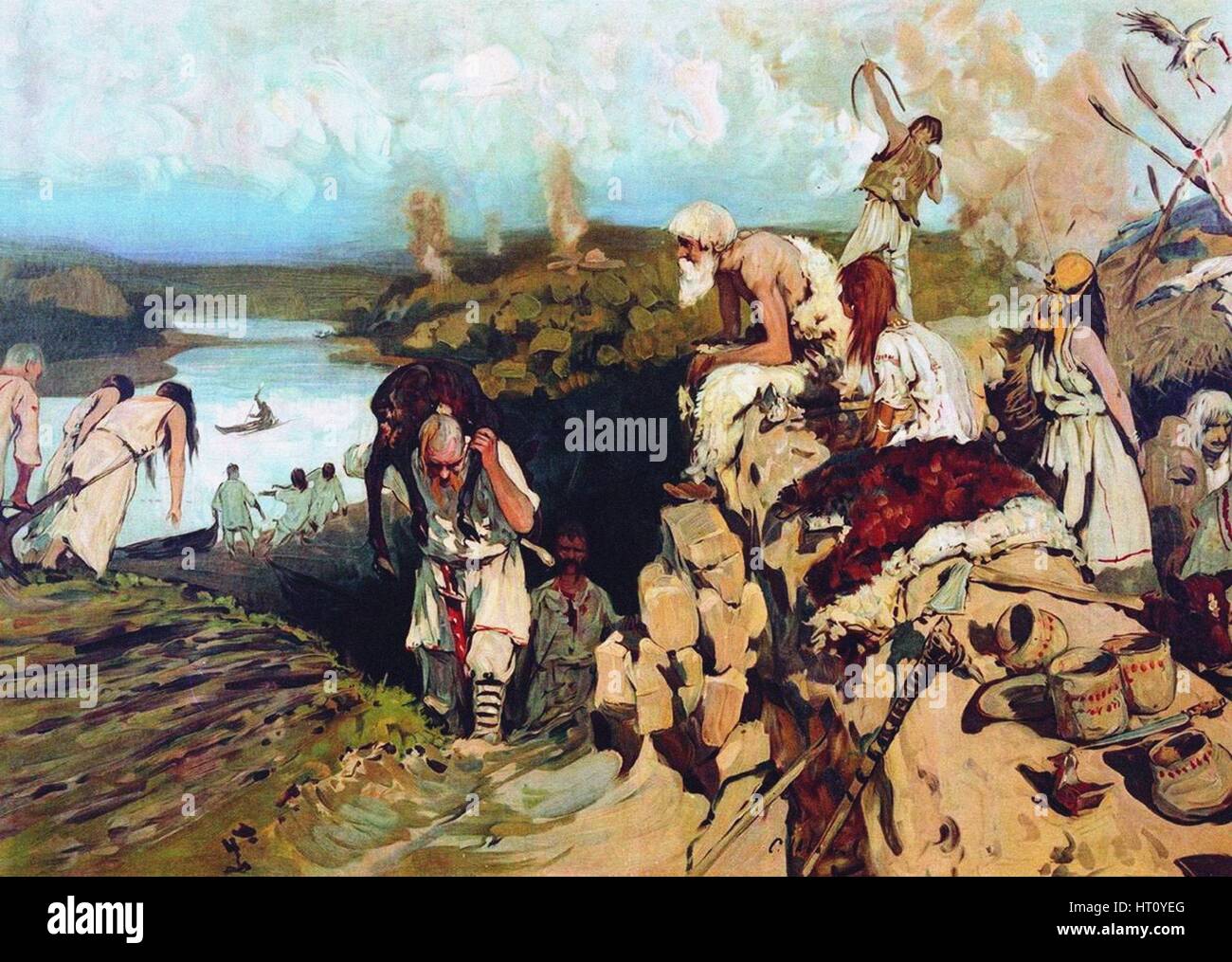 Leben der östlichen Slawen, 1907-1909. Künstler: Iwanow, Sergej Vasilyevich (1864-1910) Stockfoto