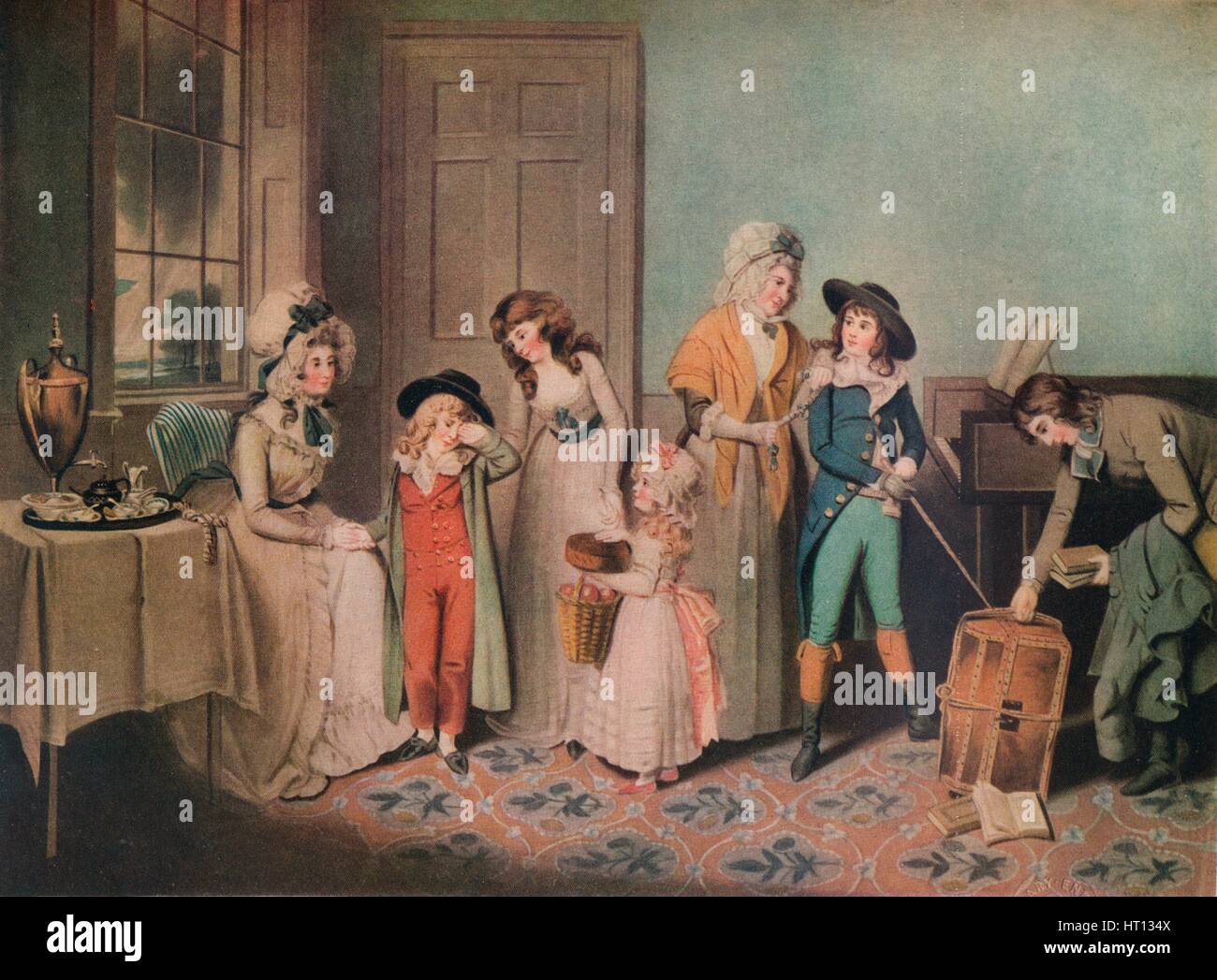 Schwarzer Montag oder die Abfahrt für die Schule, 1790, (1919). Künstler: John Jones Stockfoto