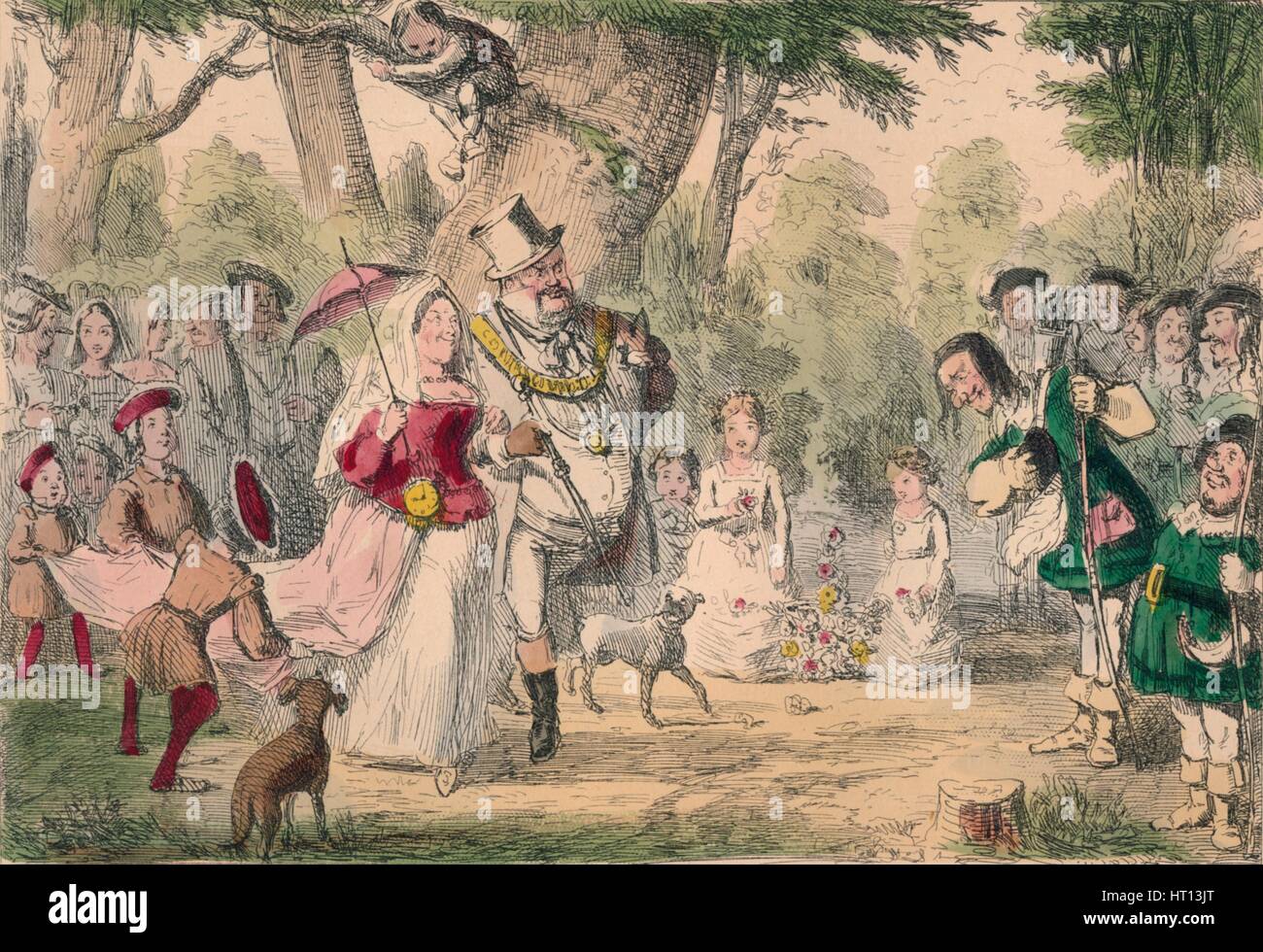Heinrich der 8. und seine Königin, ein Maying, 1850. Künstler: John Leech Stockfoto
