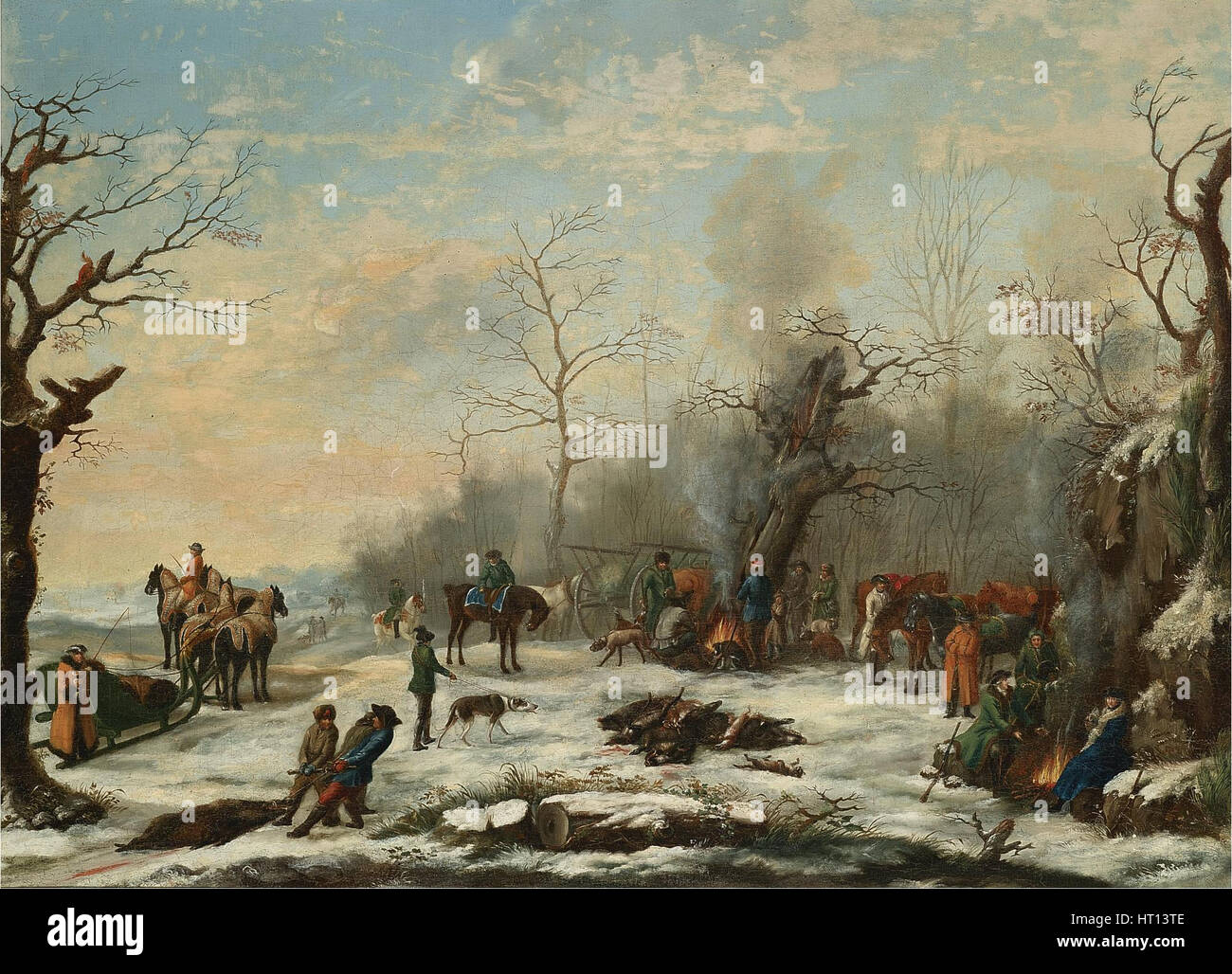 Winter zu jagen, Mitte des 19. Jh. Künstlers: anonym Stockfoto