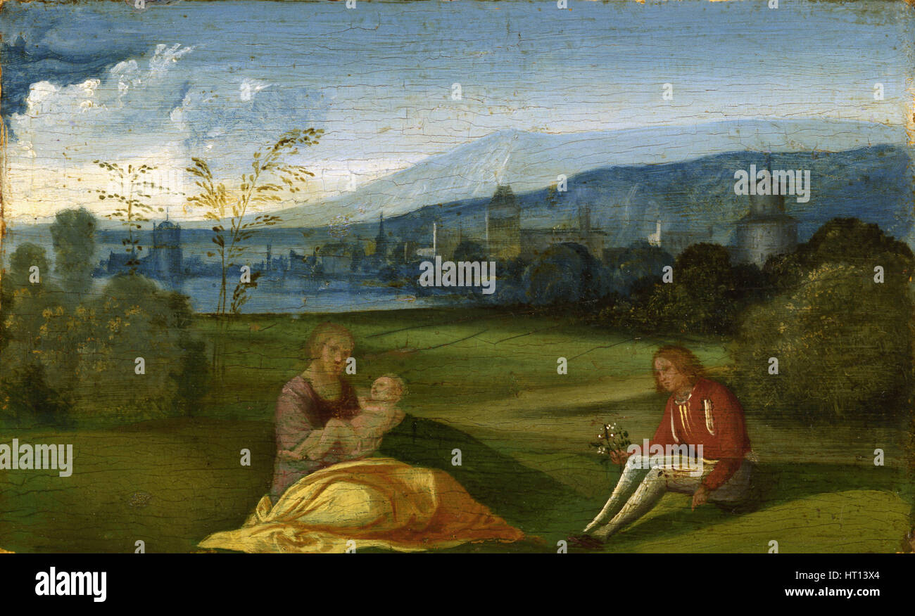 Pastorale Idylle, Ende 15. Jh. Künstler: Giorgione (1476-1510) Stockfoto