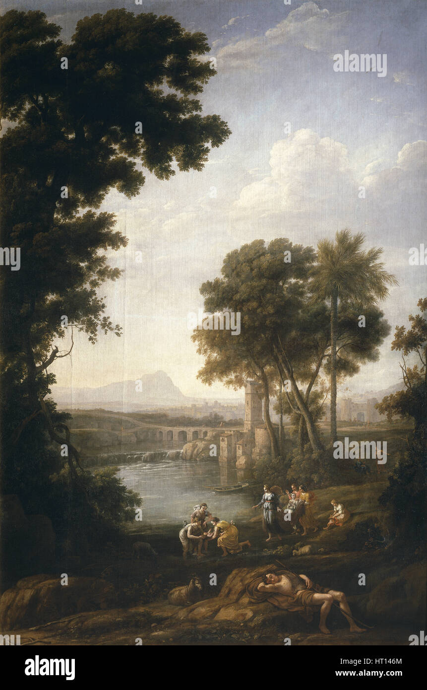Die Feststellung des Moses, 1639-1640. Künstler: Lorrain, Claude (1600-1682) Stockfoto