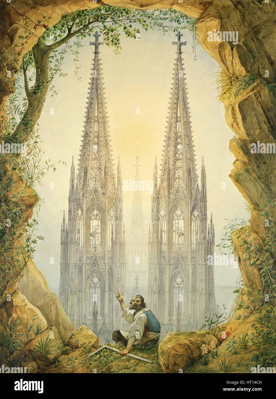 Vision der abgeschlossenen Türme des Kölner Doms, 1861. Künstler: Statz, Vincenz (1819-1898) Stockfoto