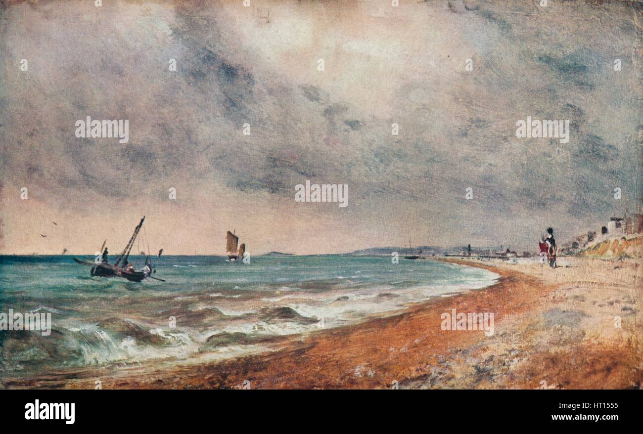 "Hove Beach, mit Fischerbooten, c1824. Künstler: John Constable. Stockfoto