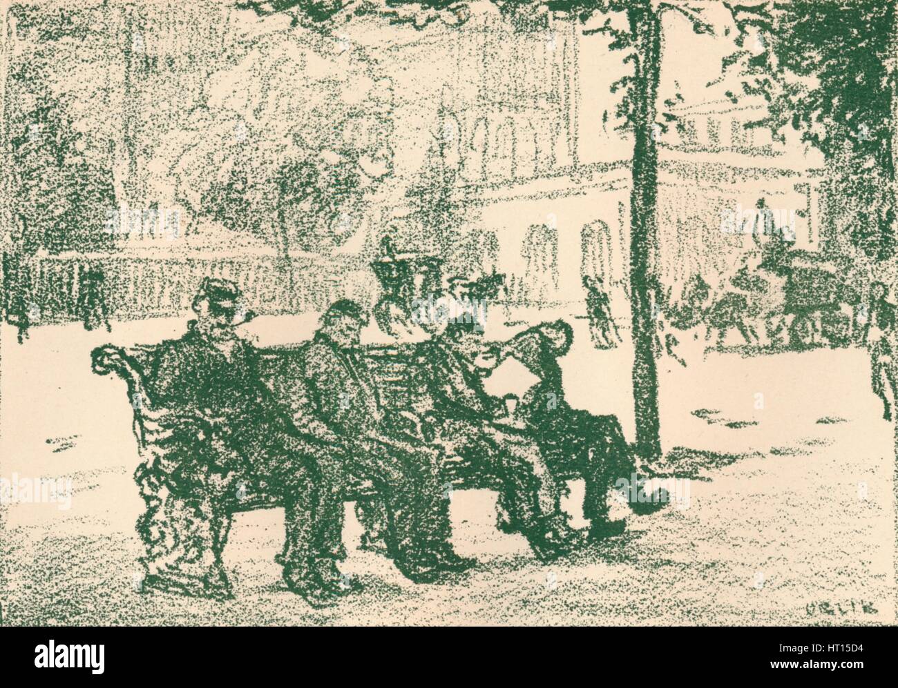 "Auf der Victoria Embankment", 1898. Künstler: Emil Orlik. Stockfoto