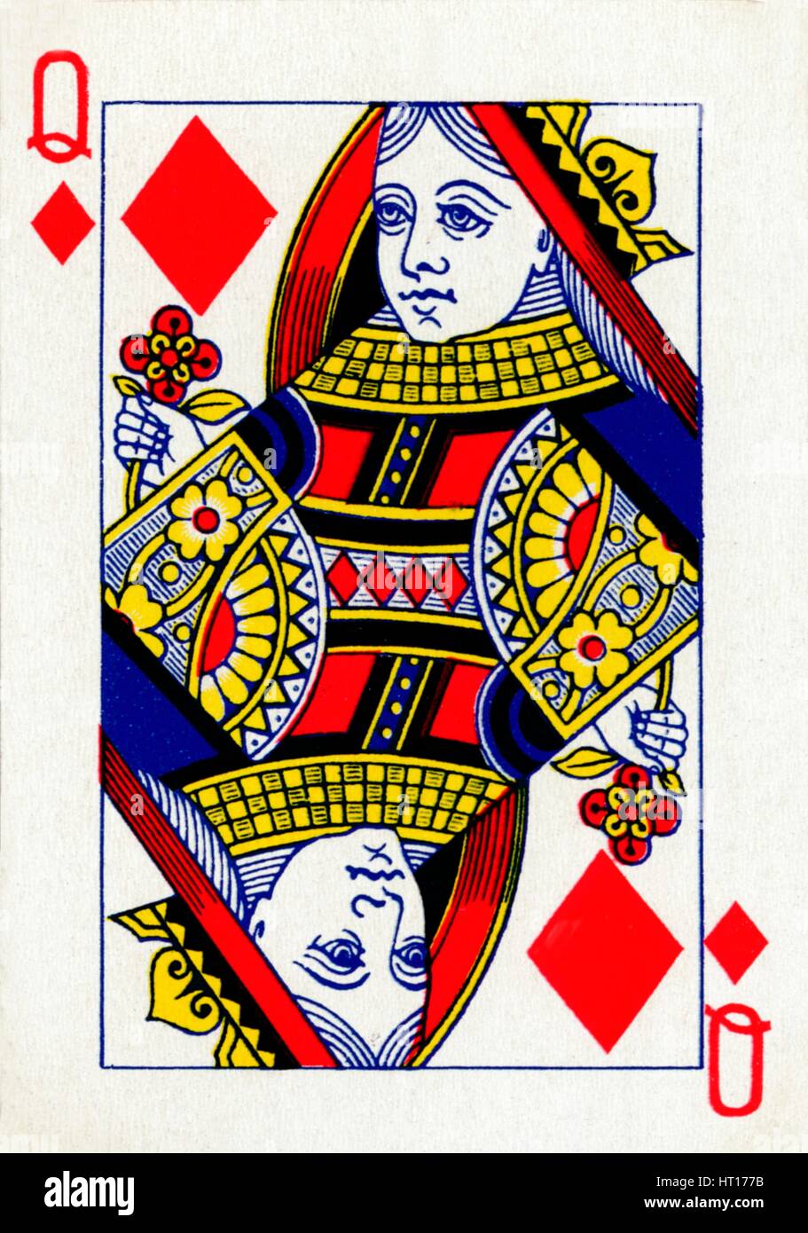 Königin der Diamanten aus einem Kartenspiel Goodall & Son Ltd., c1940. Künstler: unbekannt. Stockfoto