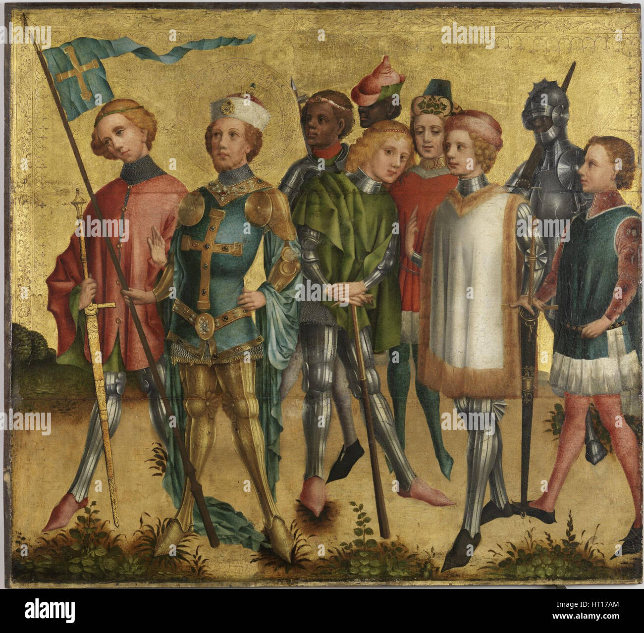St. Gereon von Köln mit Soldaten, ca. 1460. Künstler: Meister der Kölner (aktive ca 1500) Stockfoto