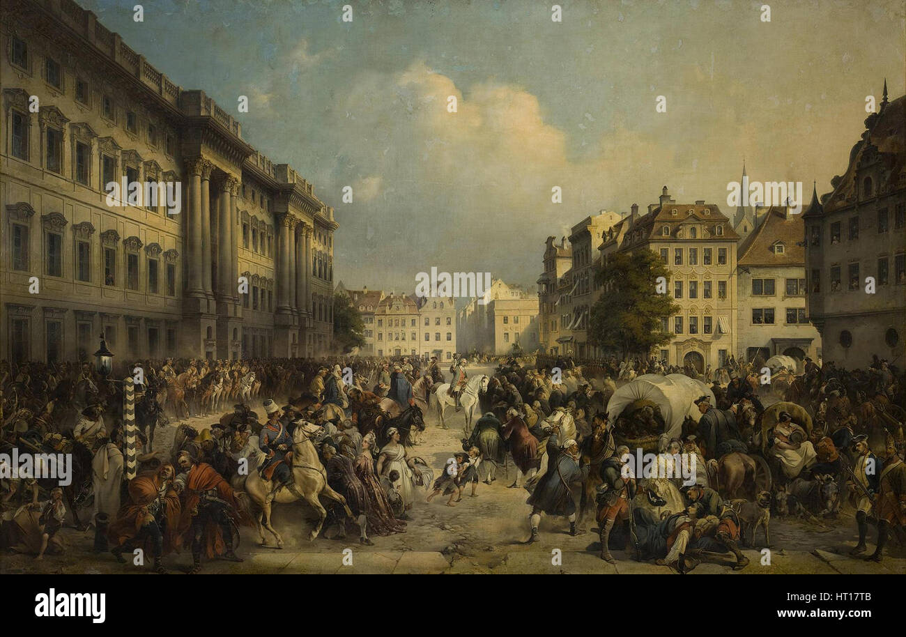 Die Besetzung Berlins durch russische Truppen im Oktober 1760, 1849. Künstler: Kotzebue, Alexander von (1815-1889) Stockfoto