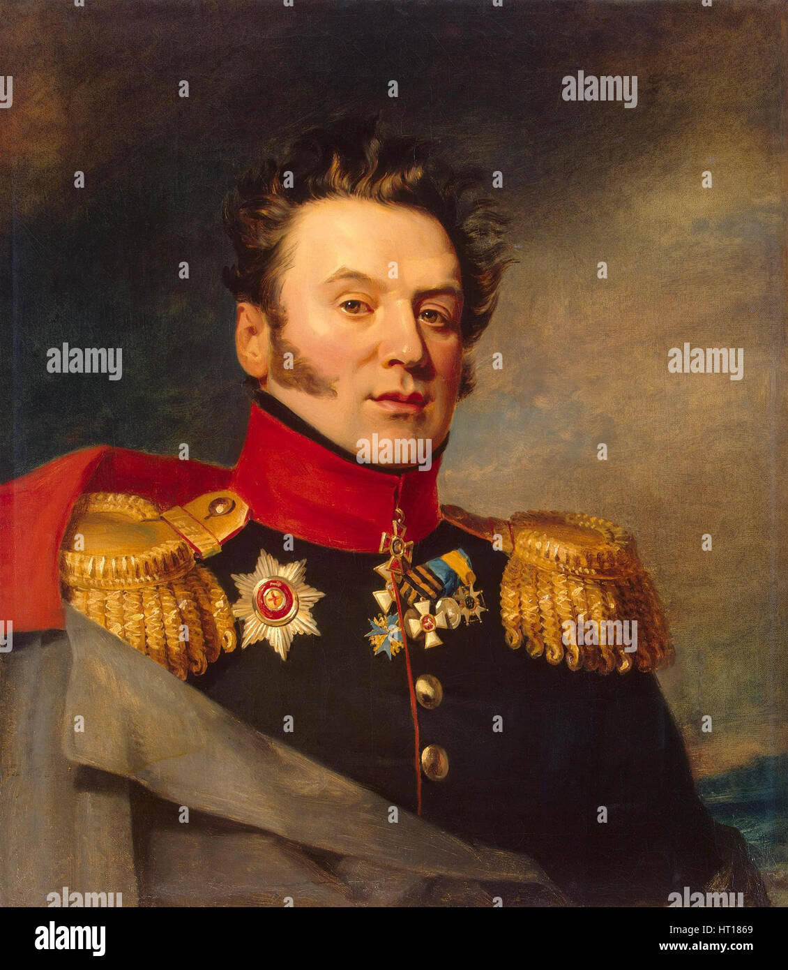 Porträt von Konstantin Markovich Poltoratsky (1782 – 1858), vor dem Jahre 1825. Künstler: Dawe, George (1781-1829) Stockfoto