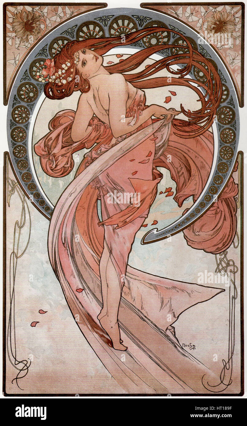Tanz (aus der Serie The Arts), 1898. Künstler: Mucha, Alfons Marie (1860-1939) Stockfoto