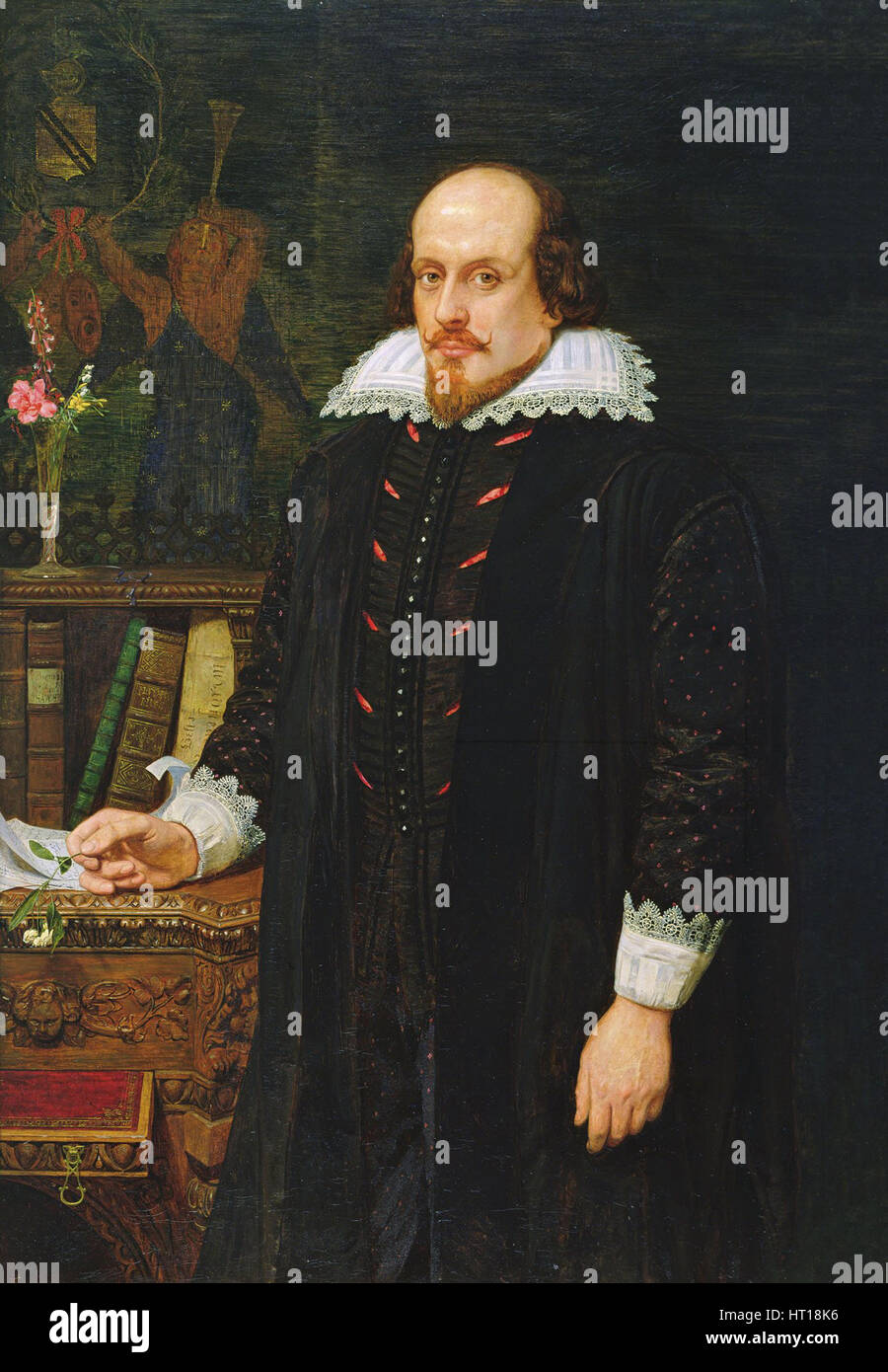 Porträt von William Shakespeare (1564-1616), 1849. Künstler: Brown, Ford Madox (1821-1893) Stockfoto