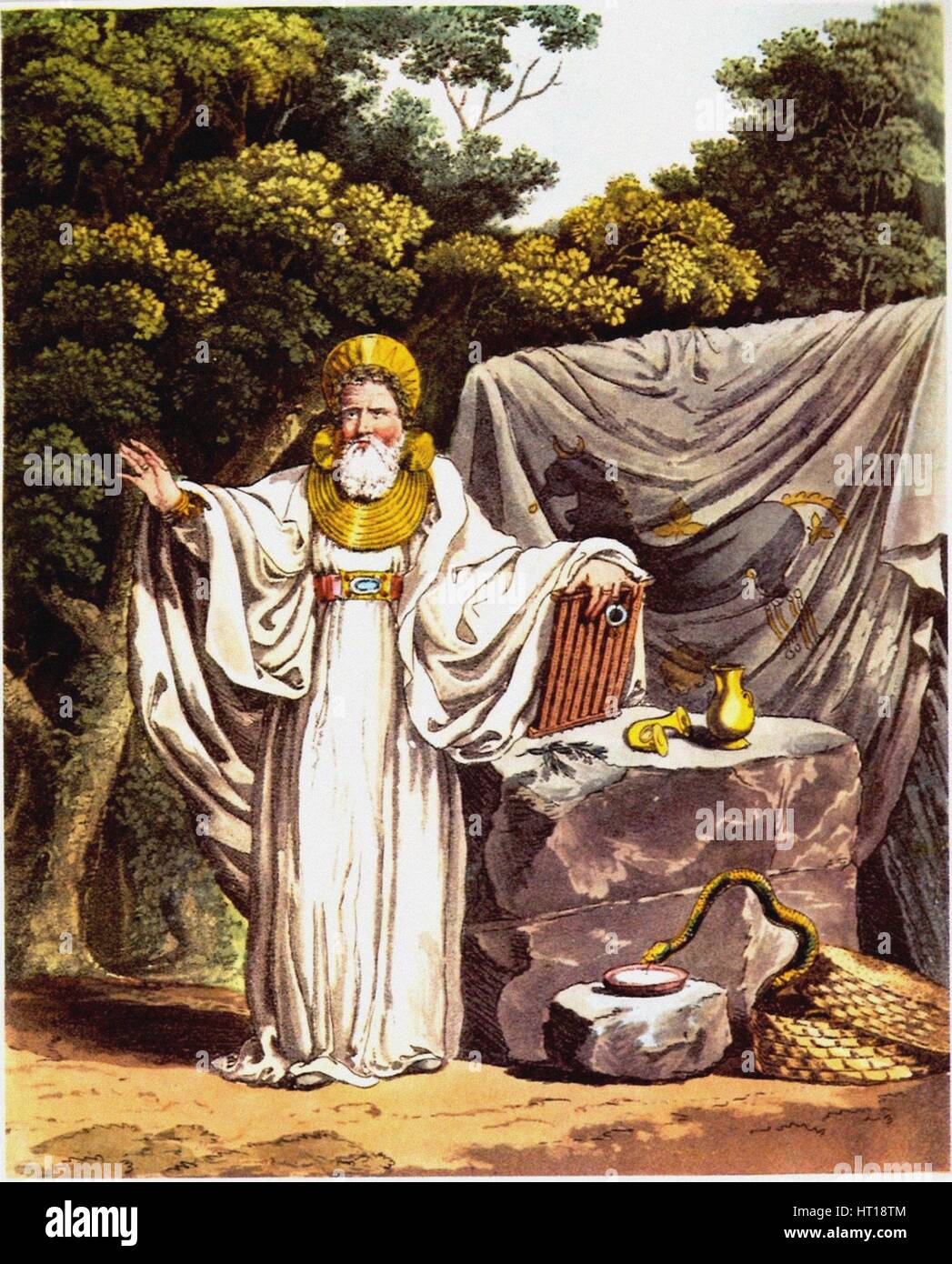 Arch-Druid in seiner vollen gerichtlichen Kostüm (Aus dem Kostüm der  ursprünglichen Bewohner der Britis Artist: Smith, Charles Hamilton  (1776-1859 Stockfotografie - Alamy