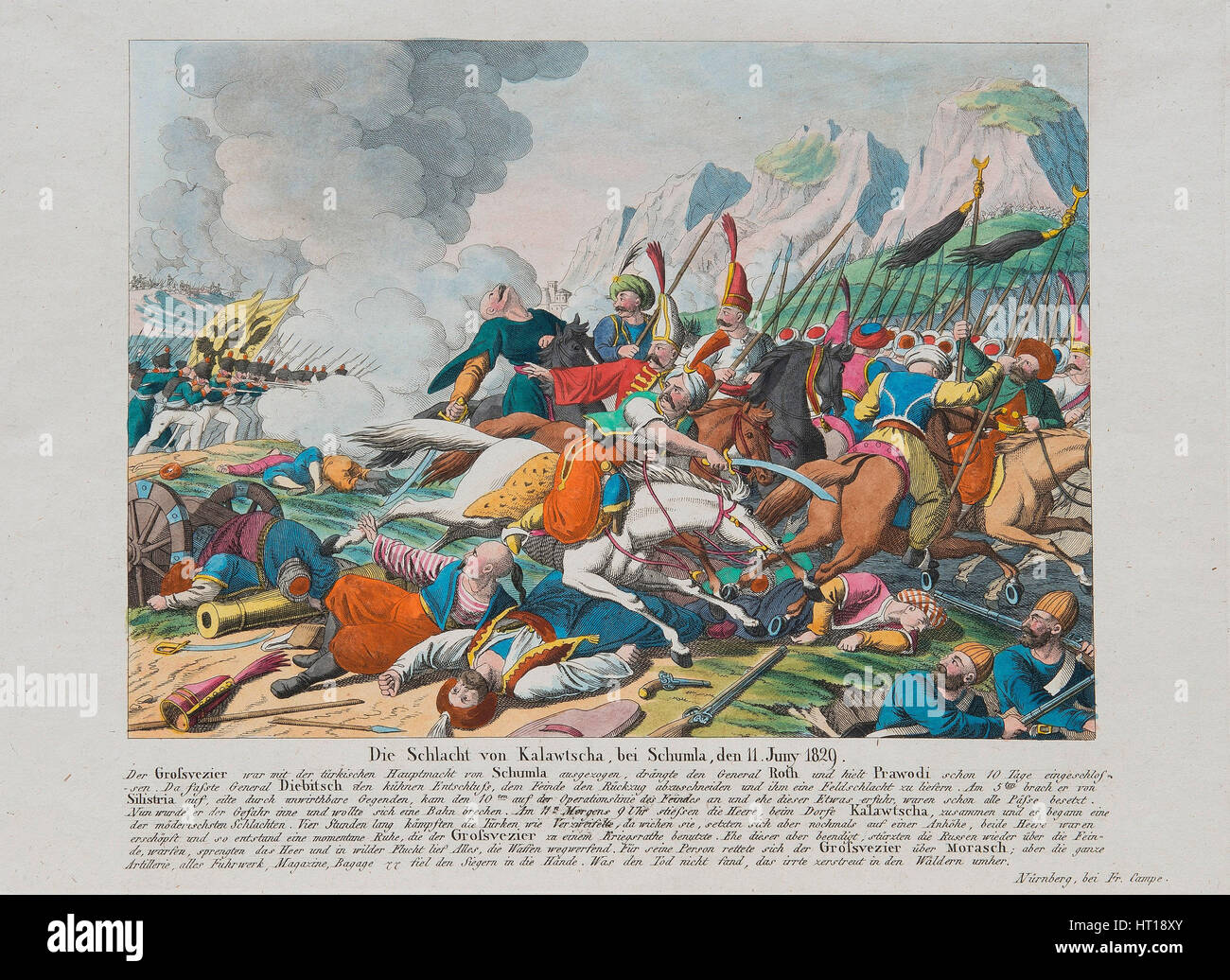 Die Belagerung von Shumen Festung im Jahr 1828, c. 1830. Künstler: Campe, August Friedrich Andreas (1777 – 1846) Stockfoto