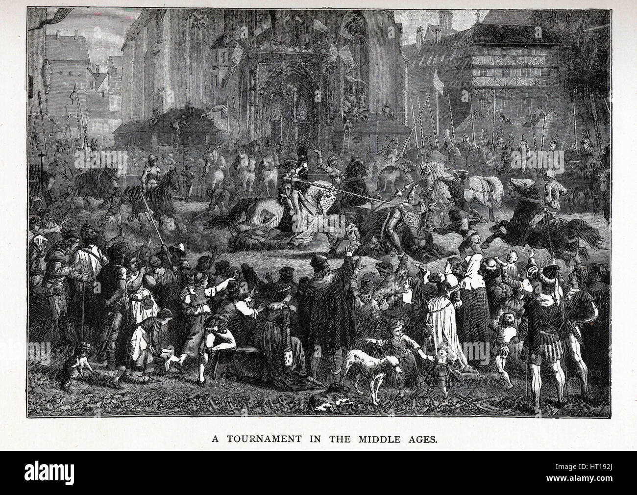 Ein Turnier im Mittelalter, 1882. Künstler: Brend'amour, Richard (1831-1915) Stockfoto