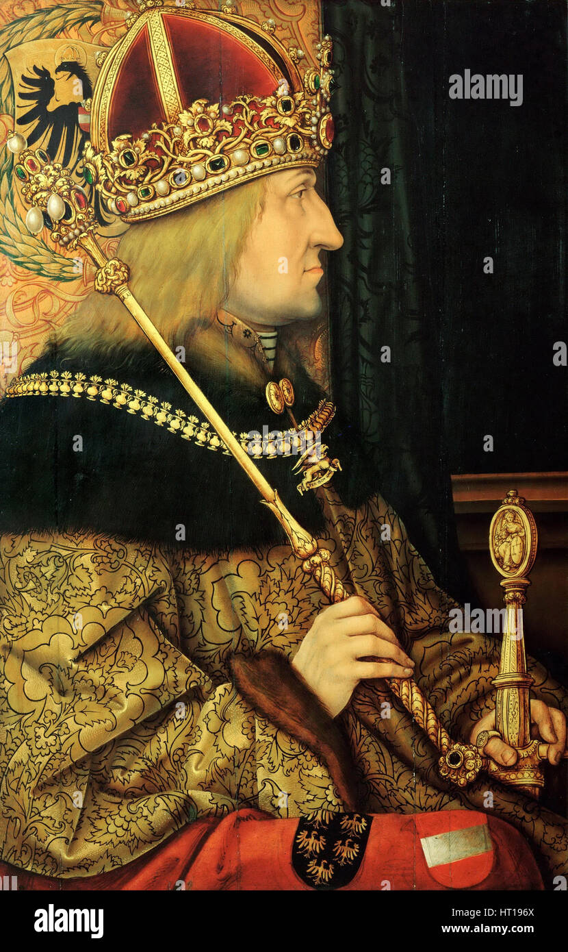Porträt von Frederick III (1415-1493), Kaiser des Heiligen Römischen Reiches, Ende 15. Jahrhundert. Künstler: Burgkmair, Hans, der ältere (1473-1531) Stockfoto