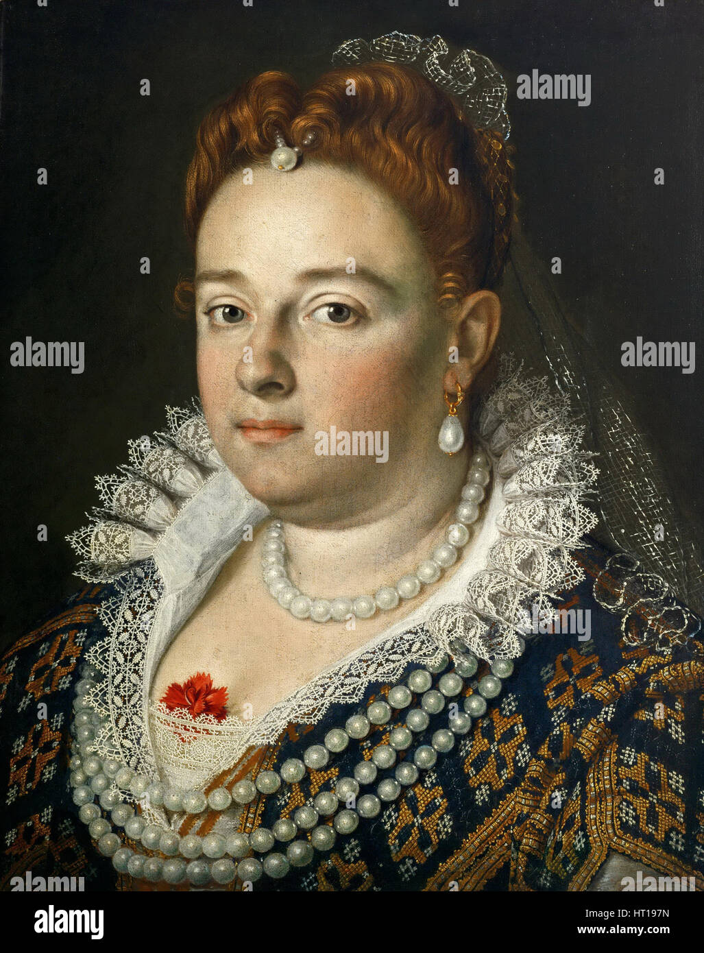 Porträt von Bianca Cappello (1548-1587), Großherzogin der Toskana, 1585-1586. Künstler: Pulzone, Scipione (1550-1598) Stockfoto