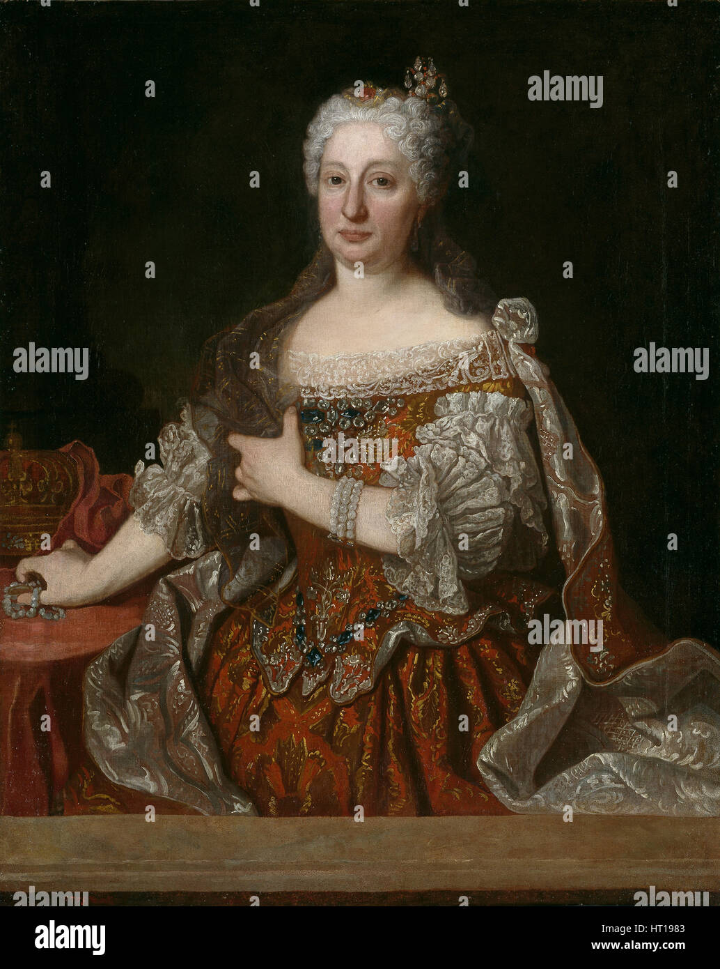 Porträt der Erzherzogin Maria Anna von Österreich (1683-1754), Königin von Portugal, c. 1729. Künstler: Ranc, Jean (1674-1735) Stockfoto