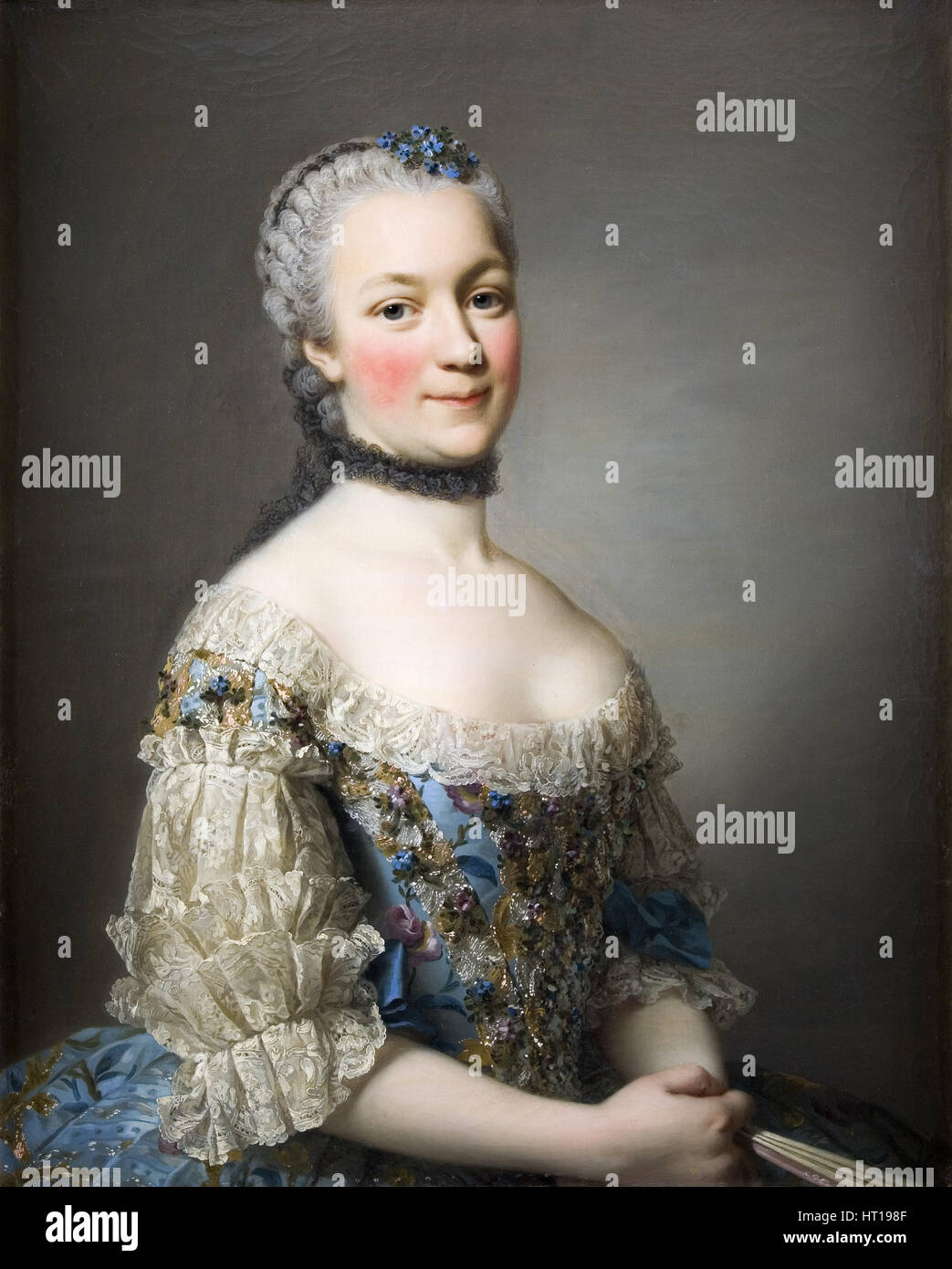 Porträt von Katarzyna Mniszech, geb. leitet (1722-1771), 1753. Künstler: Roslin, Alexander (1718-1793) Stockfoto