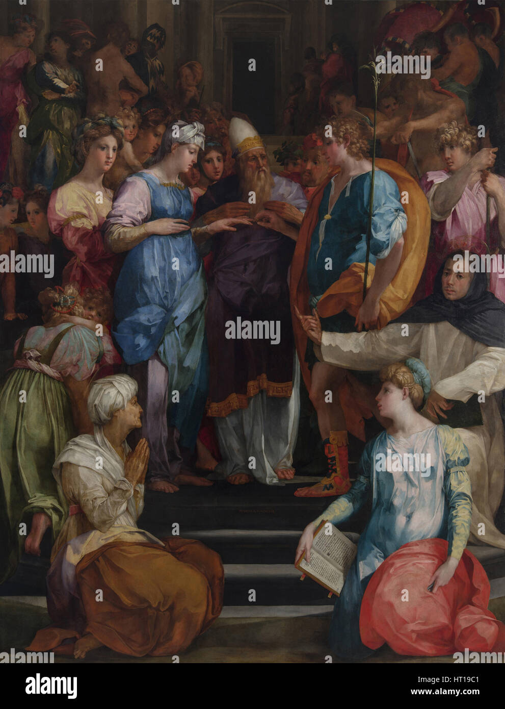 Die Hochzeit der Jungfrau (Pala Ginori), 1523. Künstler: Rosso Fiorentino (1495-1540) Stockfoto