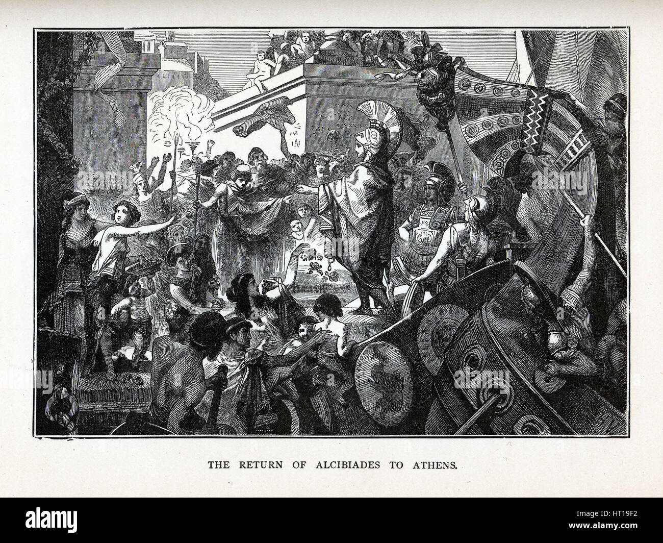 Die Rückkehr des Alcibiades nach Athen, 1882. Künstler: Vogel, Hermann (1854-1921) Stockfoto