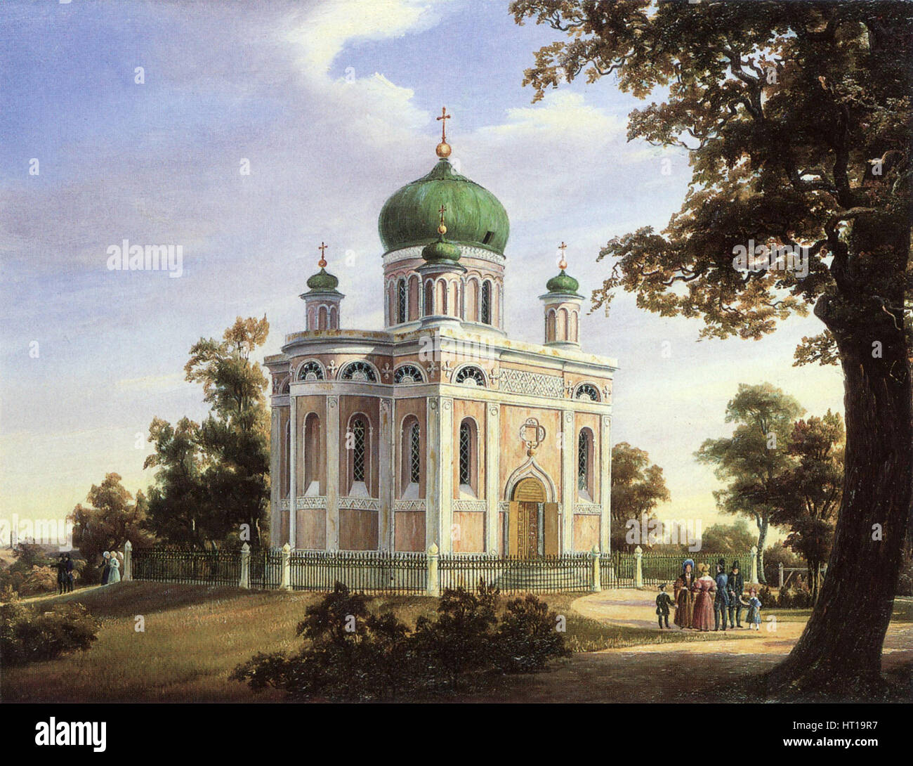 Alexander-Newski-Kirche in Potsdam, 1838. Künstler: Freydanck, Carl Daniel (1811-1887) Stockfoto