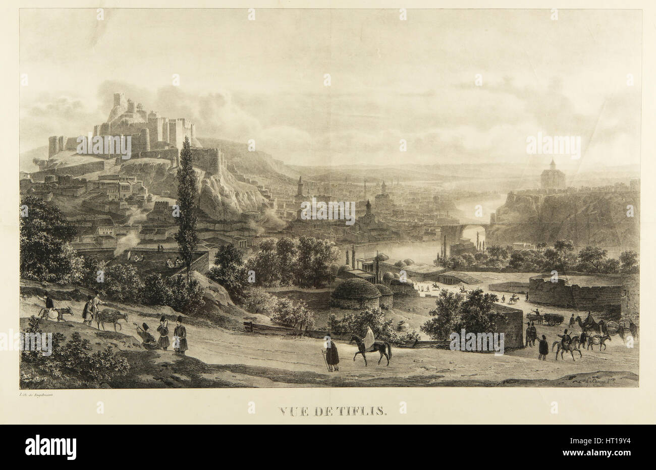 Ansicht von Tiflis, 1830er Jahre. Künstler: Engelmann, Godefroy (1788-1839) Stockfoto