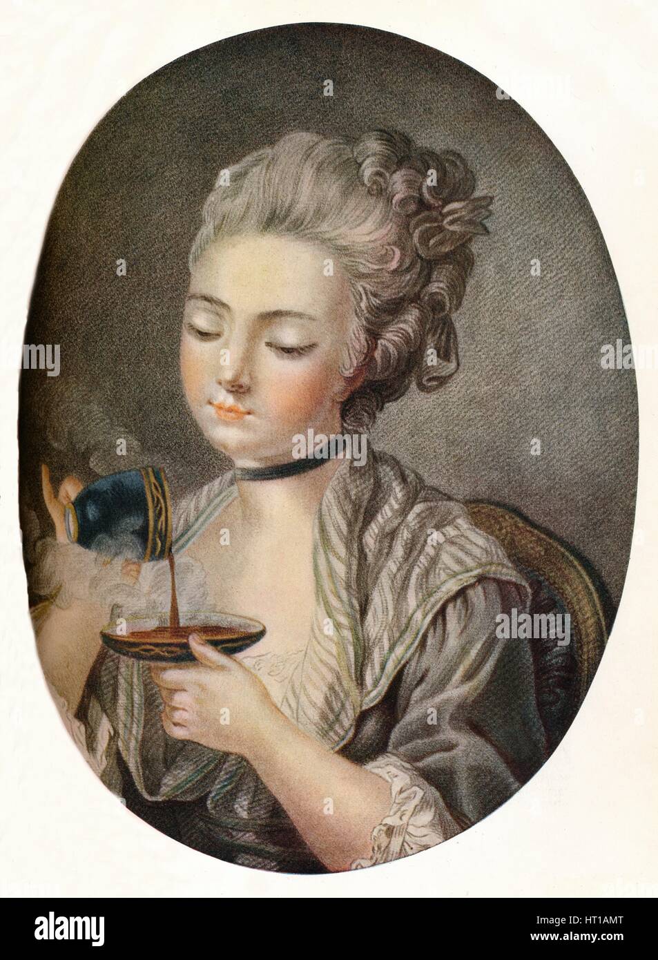 "Mädchen nehmen Kaffee", c1774. Künstler: Louis Marin Bonnet. Stockfoto