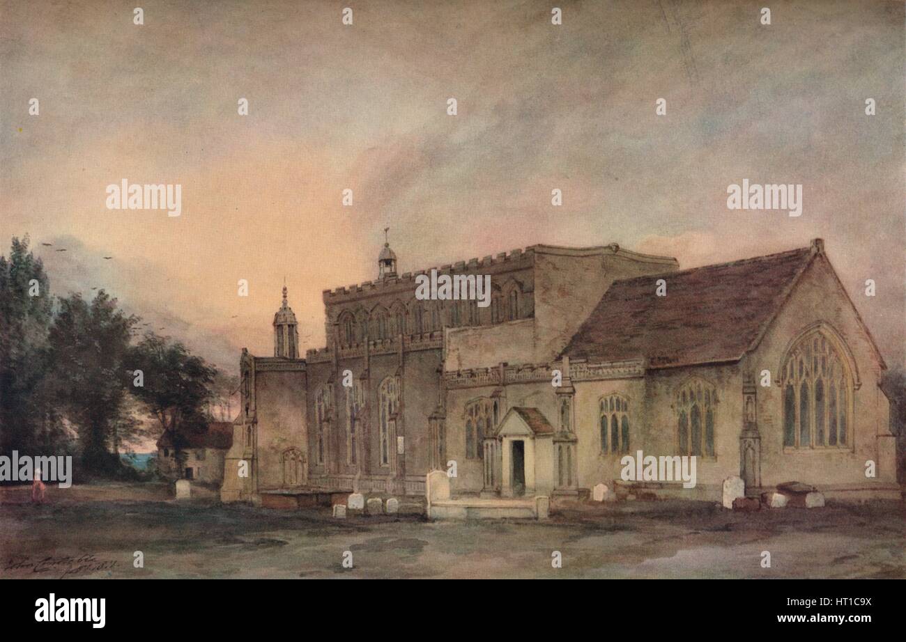 "East Bergholt Kirche aus Süd-Ost", 1811. Künstler: John Constable. Stockfoto