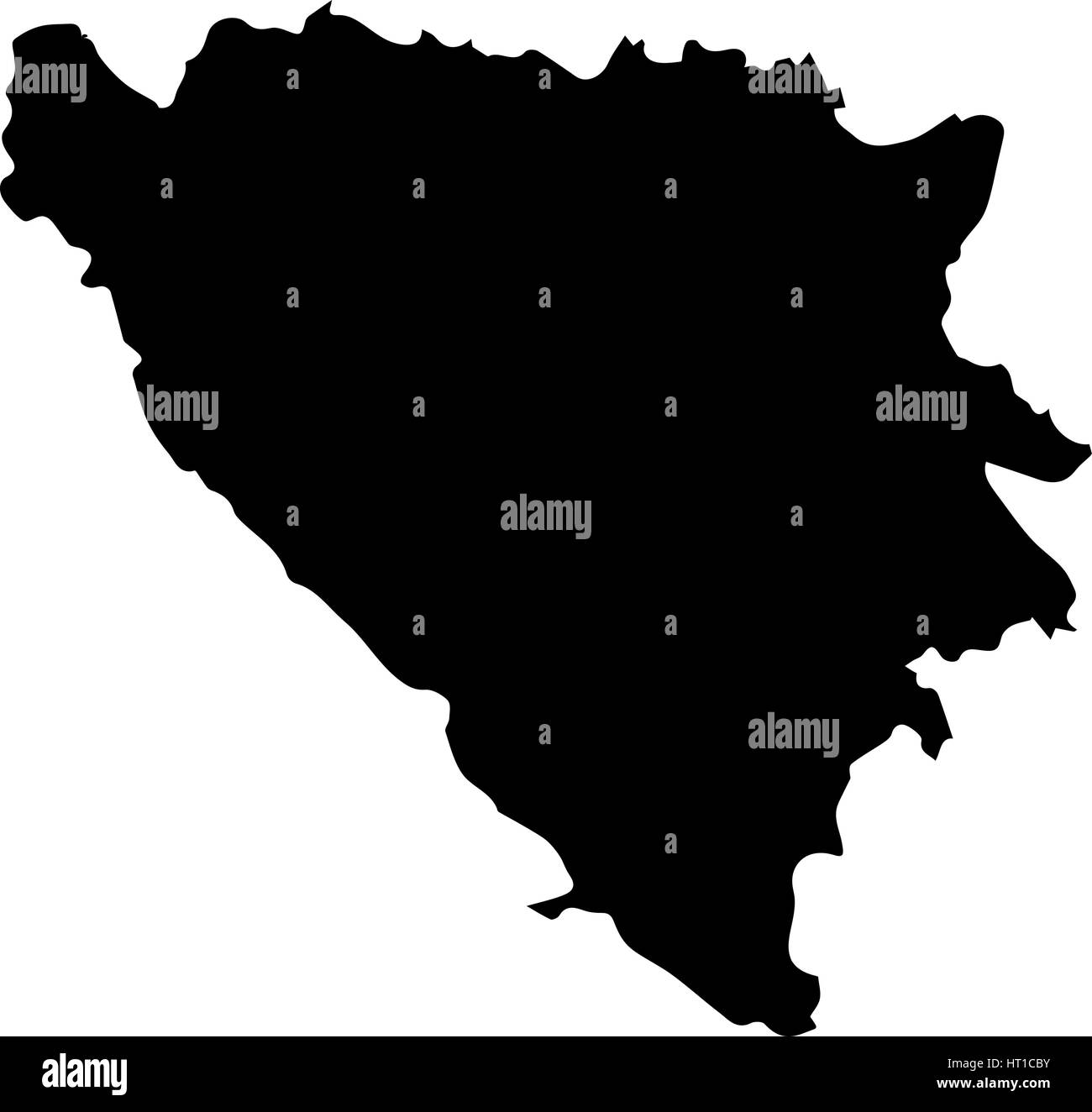 Hoch detaillierte Vektorkarte - Bosnien und Herzegowina Stock Vektor