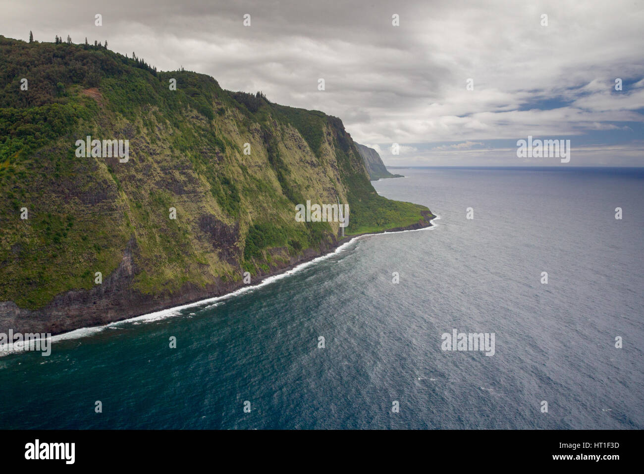Luftbild von der Kohala Coast an der Ostküste von Big Island, Hawaii, USA. Stockfoto