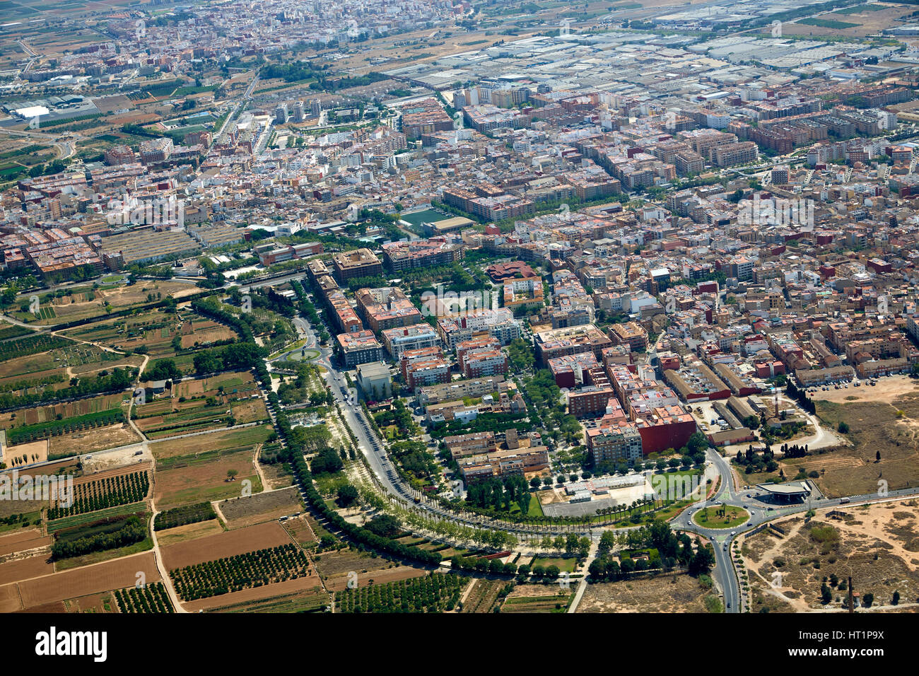 Aldaya und Alacuas Dörfer Luftaufnahme von Valencia Provinz von Spanien Aldaia Stockfoto