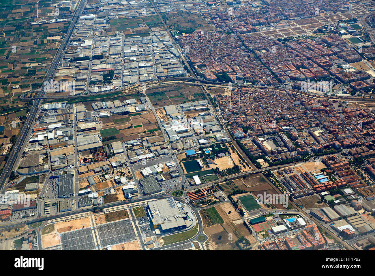 Massanassa und Catarroja Dörfer Luftaufnahme der Provinz Valencia, Spanien Stockfoto
