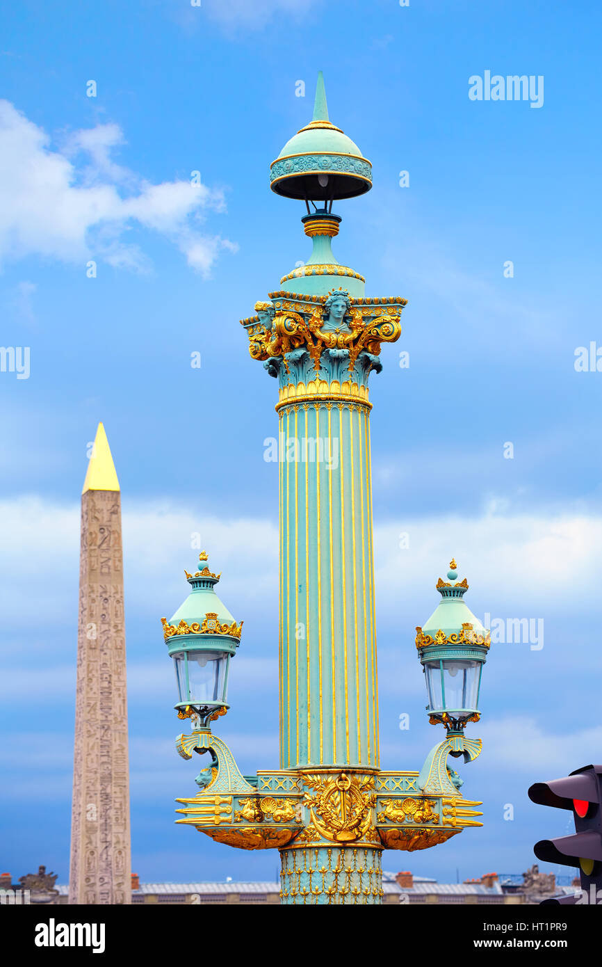 Place De La Concorde Obelisque in Paris Frankreich Stockfoto