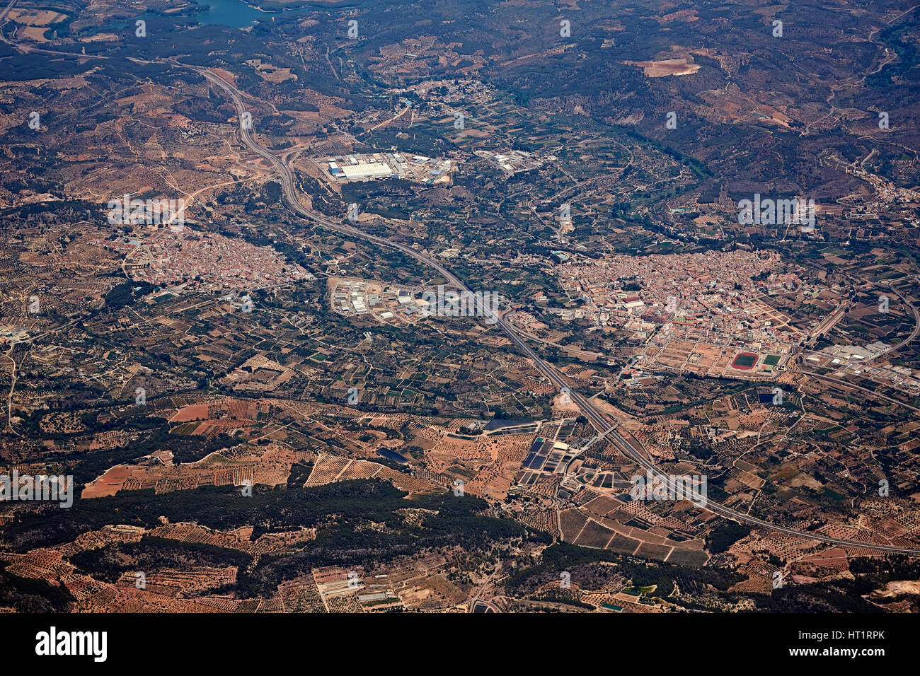 Segorbe und Altura Dörfer Antenne in Castellon Provinz der autonomen Gemeinschaft Valencia in Spanien Stockfoto