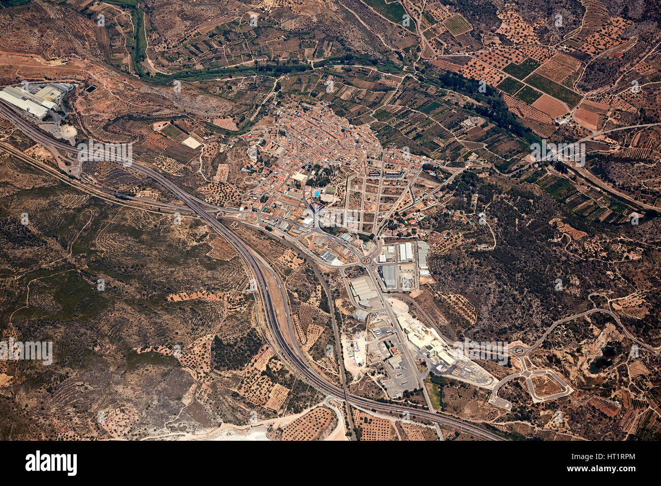 Soneja Villaje Luft in Castellon Provinz der autonomen Gemeinschaft Valencia in Spanien Stockfoto