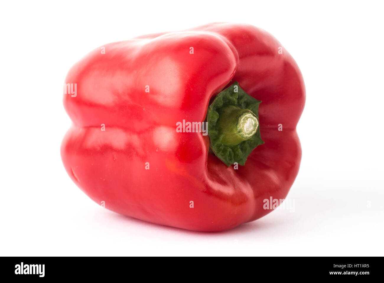 Isolierte rotes Papier auf weißem Hintergrund. Stockfoto