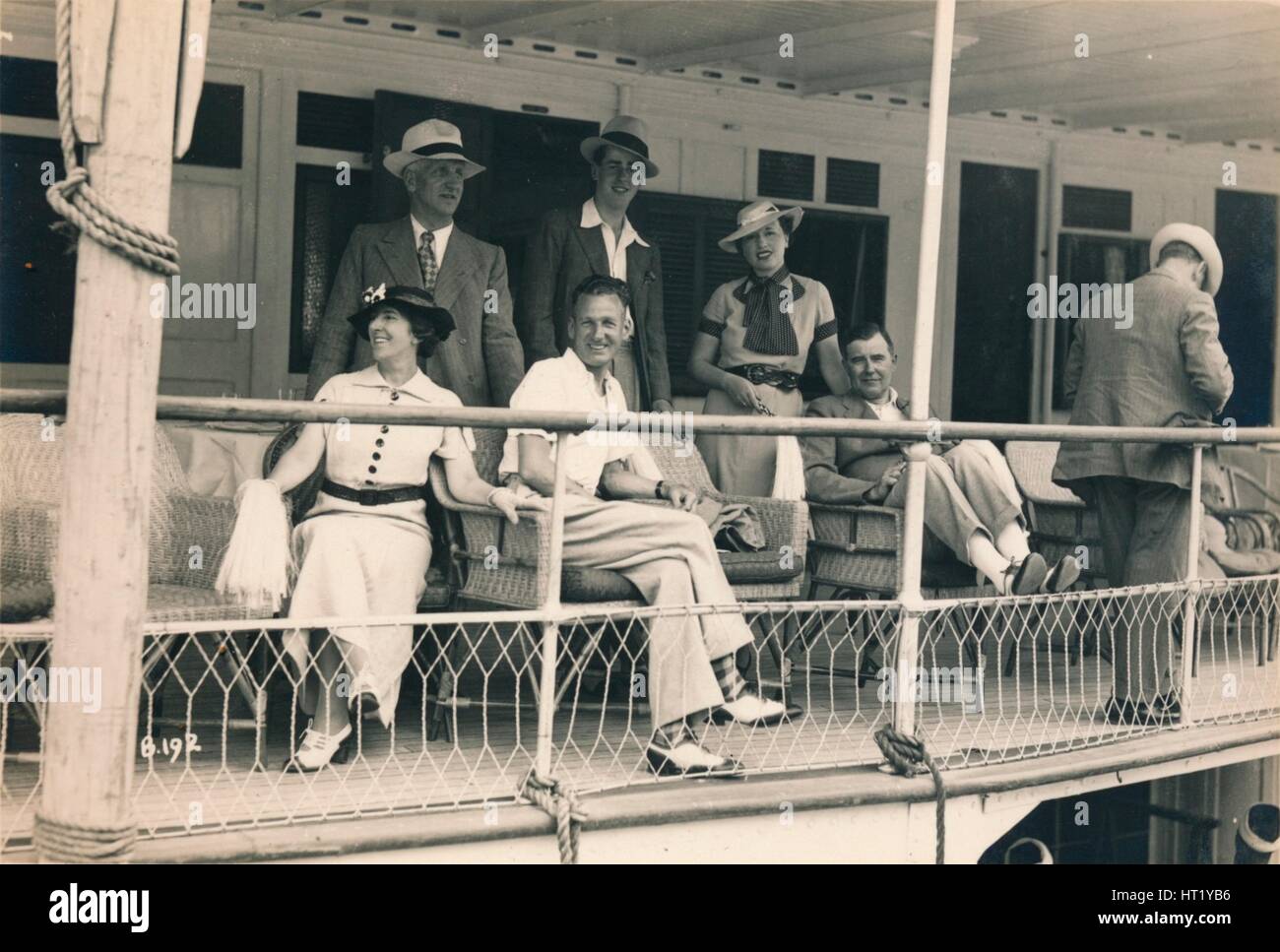 Passagiere auf einer Nil-Kreuzfahrt, 1936. Künstler: unbekannt Stockfoto