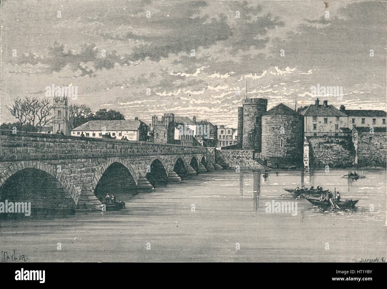 Limerick - Thomond Bridge und King John Castle, 1896. Künstler: unbekannt Stockfoto