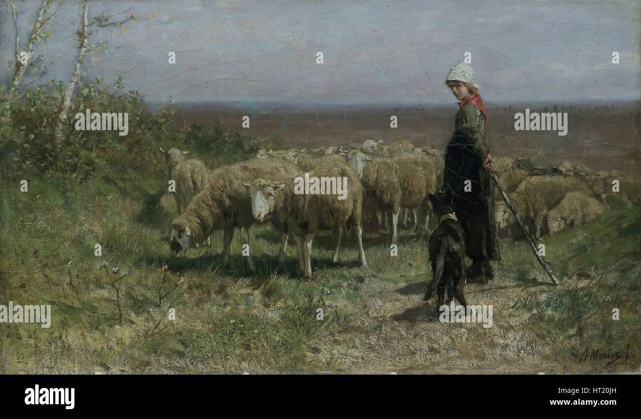 "Schäferin", 1858-1888. Künstler: Anton Mauve. Stockfoto