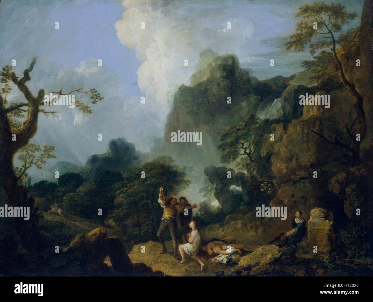 "Landschaft mit Banditen: der Mord", 1723-1782. Künstler: Richard Wilson. Stockfoto