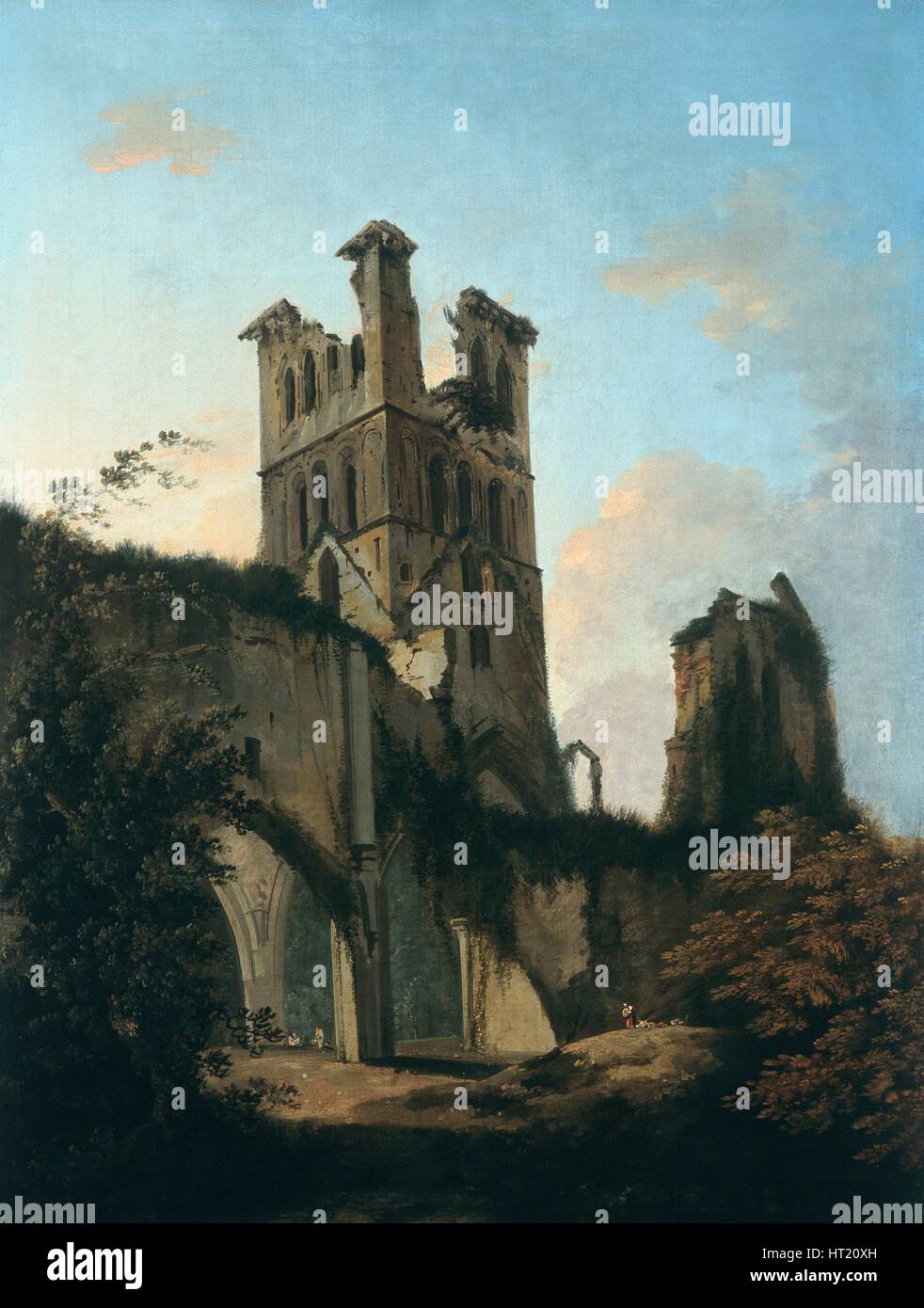 "Ruinen von Llanthony Abbey", 1764-1797. Künstler: William Hodges. Stockfoto