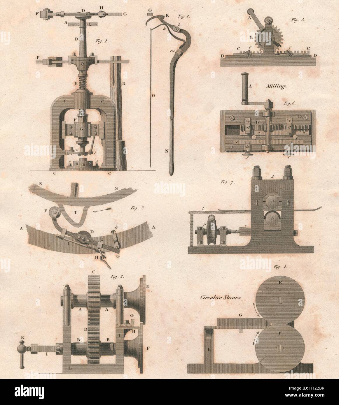 "Prägung - Maschinen zum Einsatz in der Münzstätte", 1818. Stockfoto