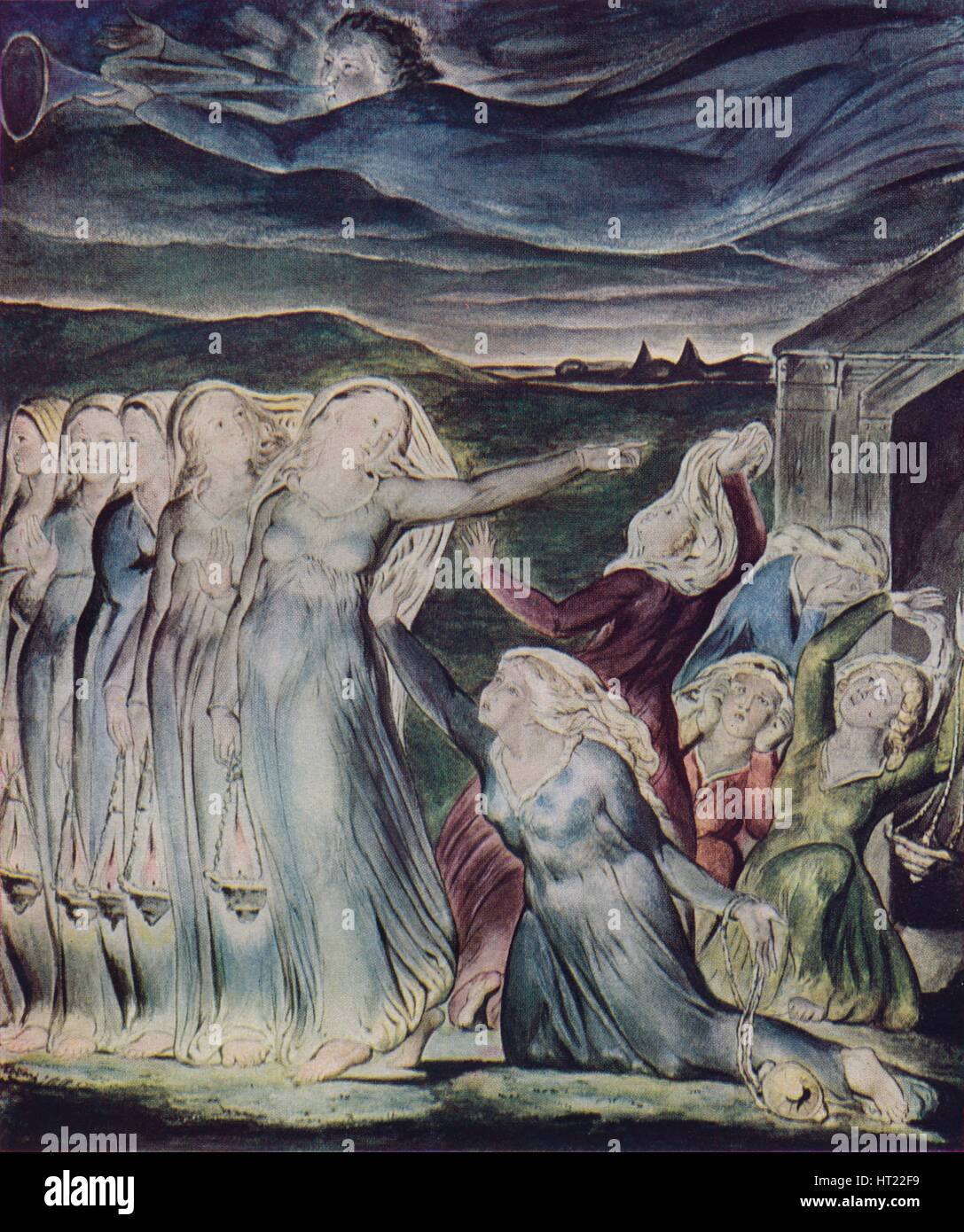 "Das Gleichnis von den klugen und törichten Jungfrauen, c1800. Künstler: William Blake. Stockfoto