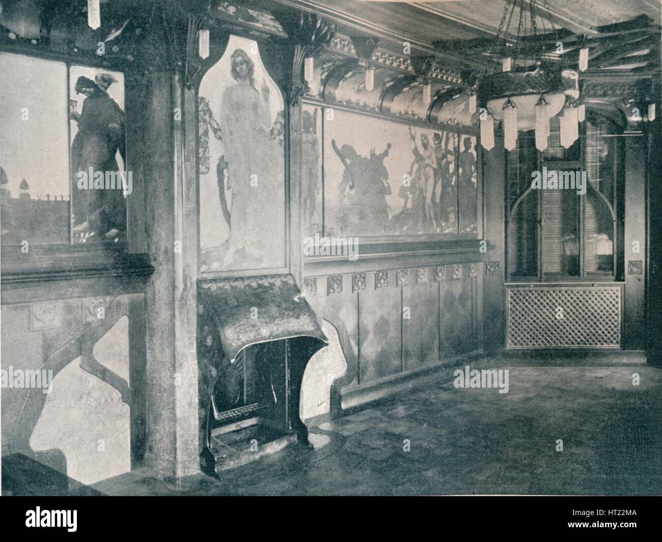 "Dekorationen für ein Musikzimmer von Fritz Erler", c1899. Künstler: unbekannt. Stockfoto