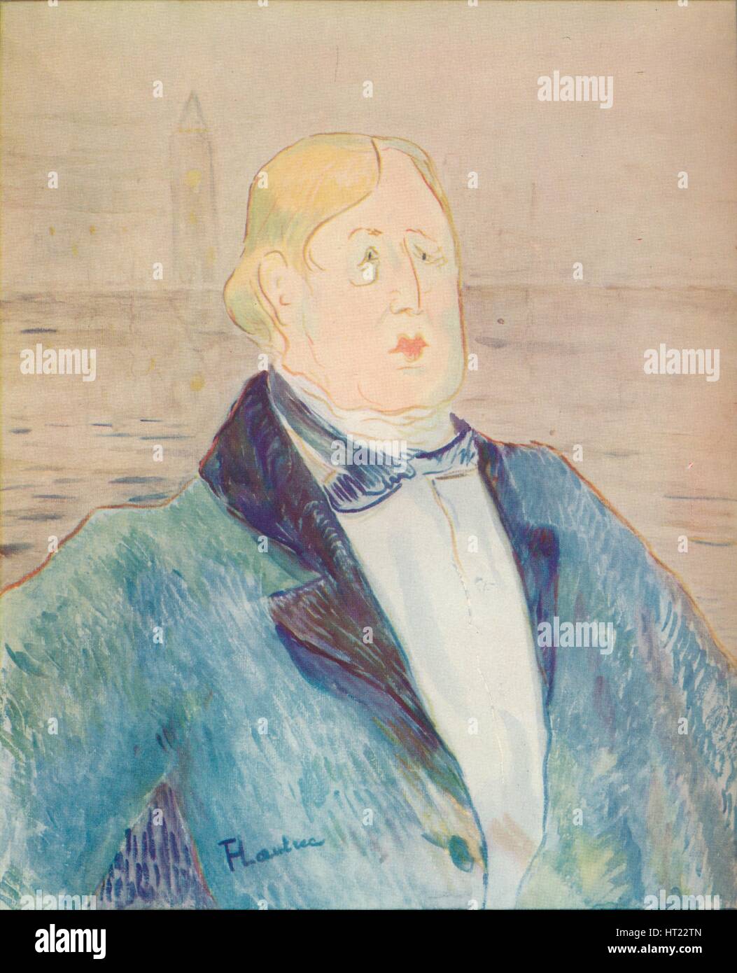 "Porträt von Oscar Wilde", 1895. Künstler: Henri de Toulouse-Lautrec. Stockfoto