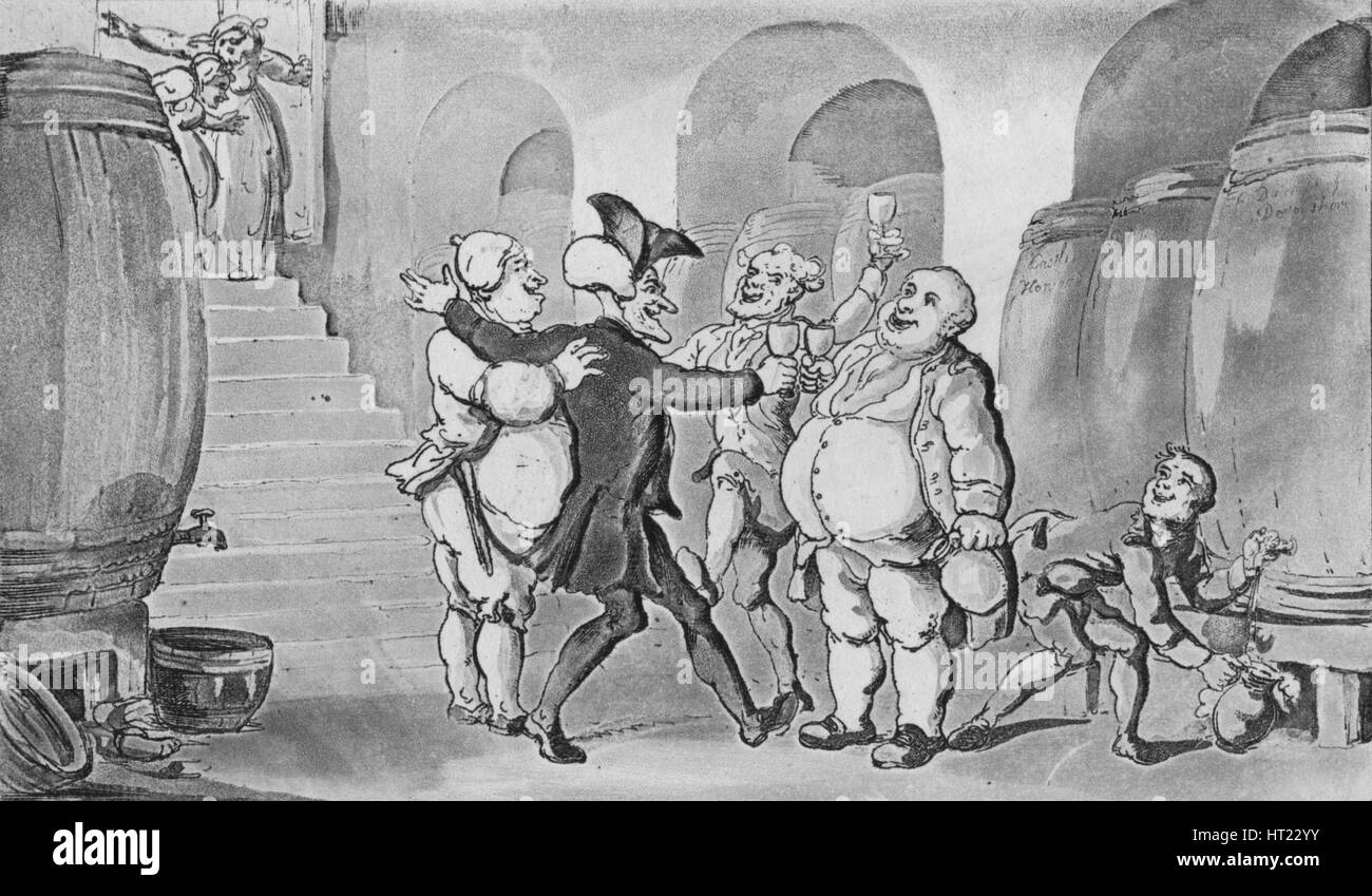 "Doktor Syntax des Kellers frei gemacht", 1817. Künstler: Thomas Rowlandson. Stockfoto