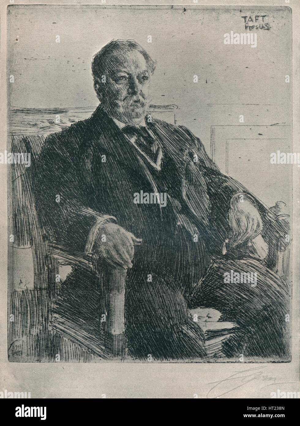 "Präsident Taft', 1911. Künstler: Anders Leonard Zorn. Stockfoto