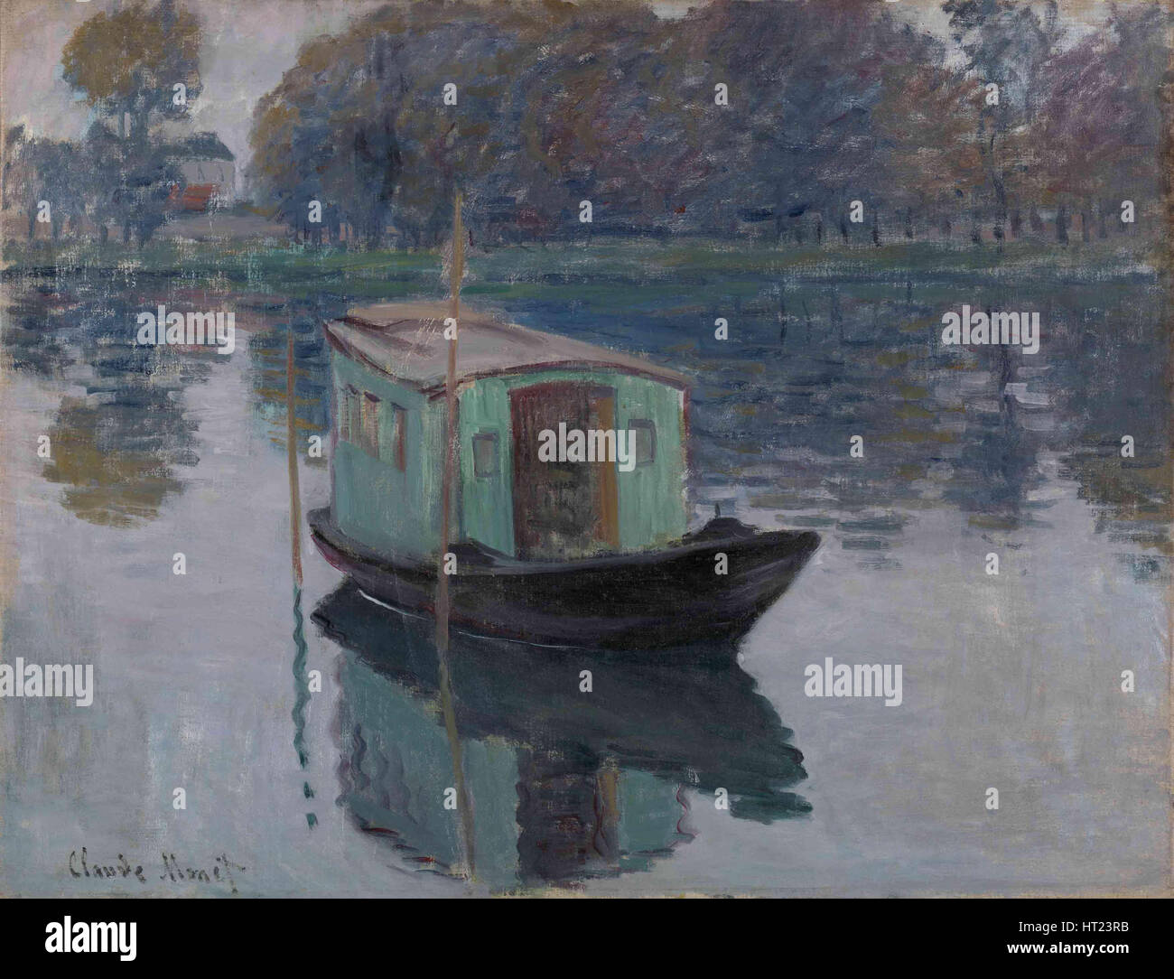 Das Studio-Boot (Le Bateau-Atelier), 1874. Künstler: Monet, Claude (1840-1926) Stockfoto