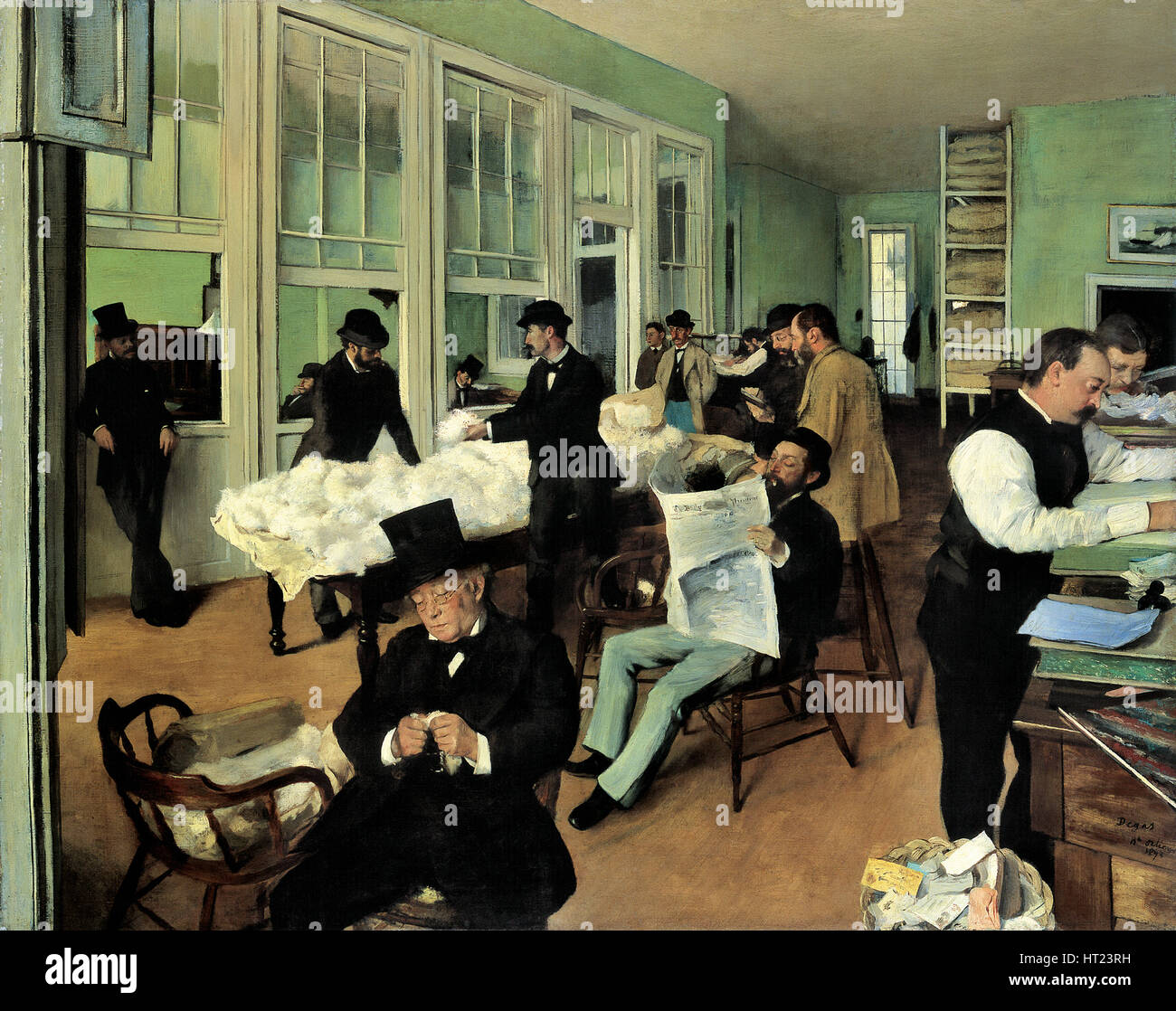 Ein Baumwoll-Büro in New Orleans (Le Bureau de Coton À La Nouvelle-Orléans), 1873. Künstler: Degas, Edgar (1834-1917) Stockfoto